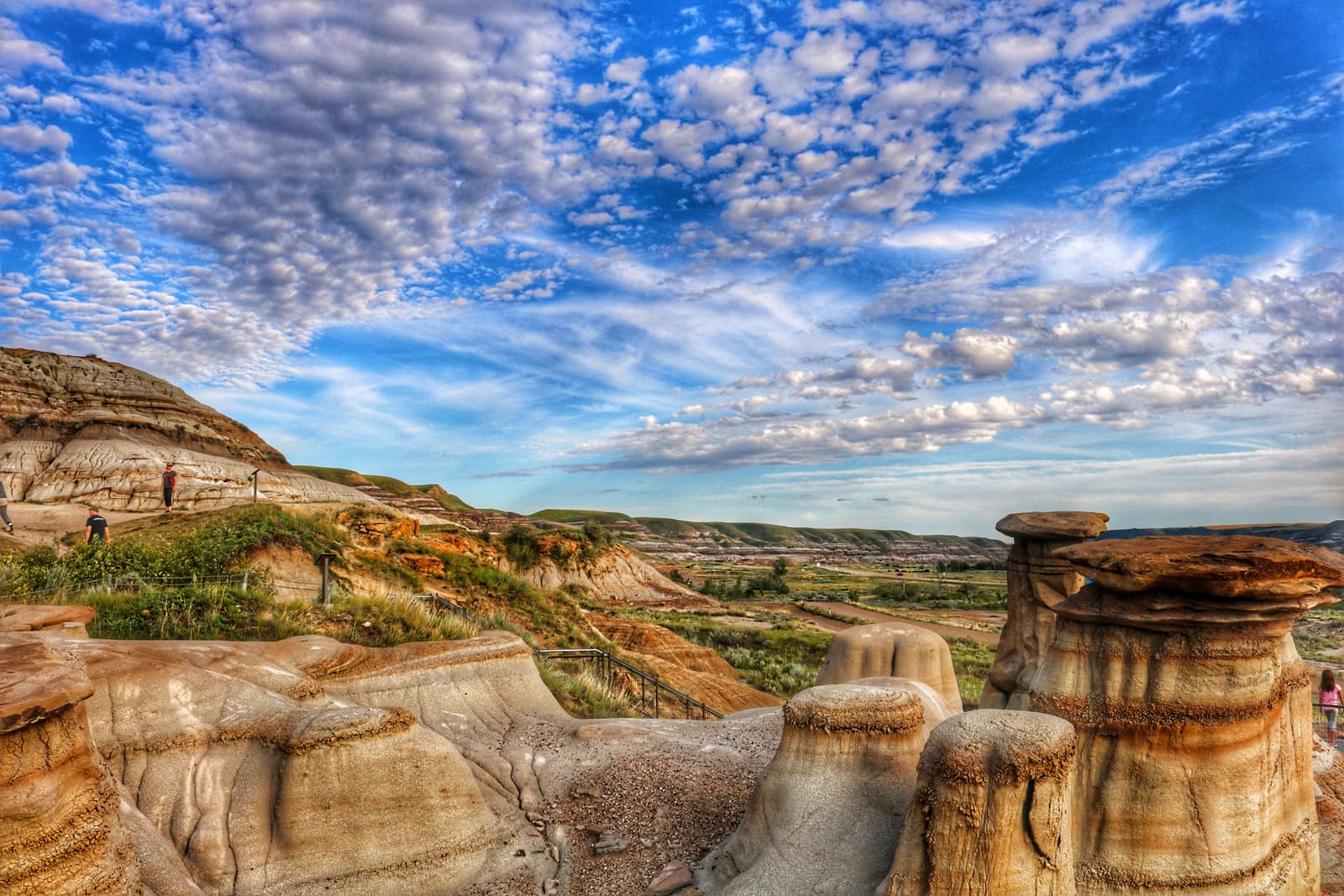 Willow Creek Hoodoos sandstone pillars in Drumheller, Canada